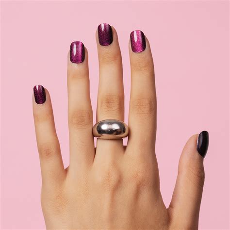 Shop Ruby, Cat Eye with Nail Glue + Nail Glue Sticker | Short, Squoval ...