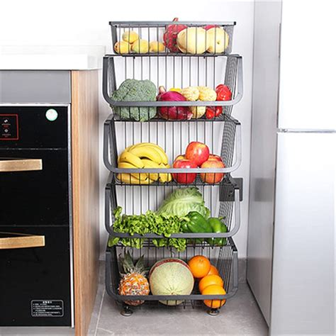 Buy Vegetable Rack Fruit Basket For Kitchen Fruit And Vegetable Storage ...
