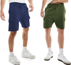 GYRFALCON Solid Men Green, Dark Blue Cargo Shorts - Buy GYRFALCON Solid ...
