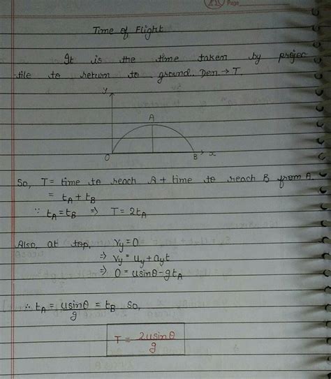 What is formula of time of flight? - Brainly.in