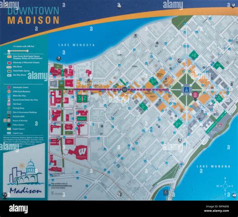 downtown Madison Wisconsin map Stock Photo - Alamy