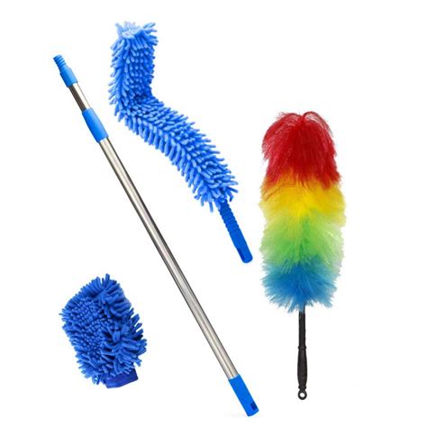 SynSo Extendable Dusting Feather Brush Hand with Telescoping Pole ...
