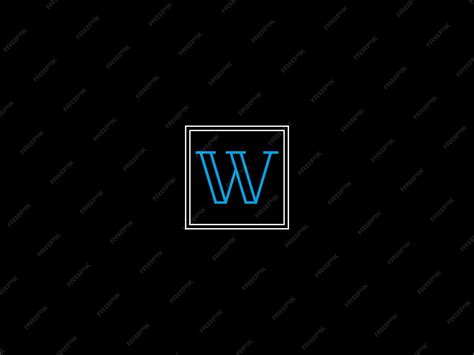 Premium Vector | A black background with a blue letter w in white and blue