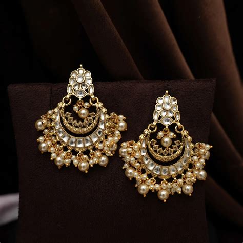 Kundan chandbali Earrings | Polki chandbali Earrings | Trendy Jewellery