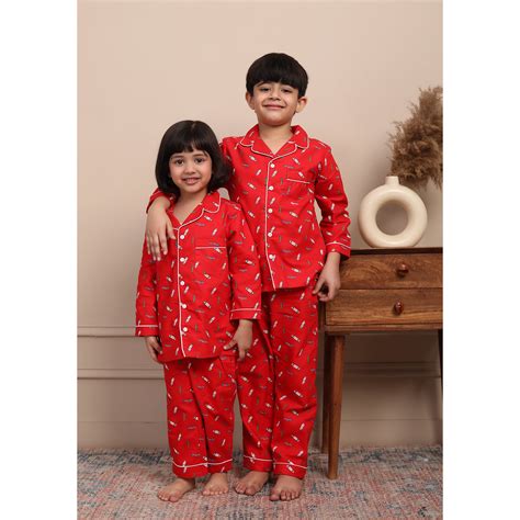 Notched Collared Night Suits For Girls & Boys – biglilpeople