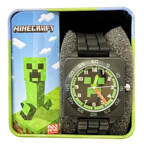 Minecraft Black Rubber Band Watch In a Case | Hellolims