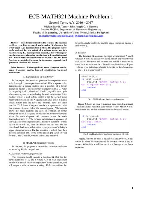 Rezultat imagine pentru LU Decomposition Matlab Code