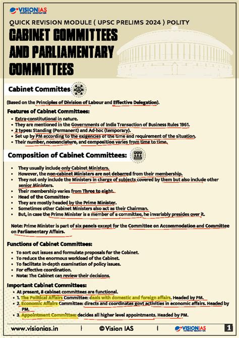 -cabinet-committees - Cabinet - QUICK REVISION MODULE ( UPSC PRELIMS ...