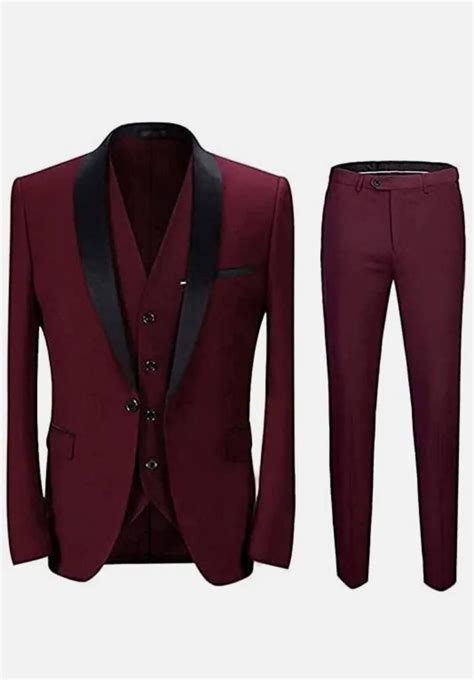 Burgundy Suit for Men Maroon Suit for Men 3 Piece Wine Wedding - Etsy ...