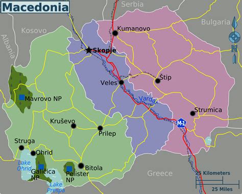 Large regions map of Macedonia. Macedonia large regions map | Vidiani.com | Maps of all ...