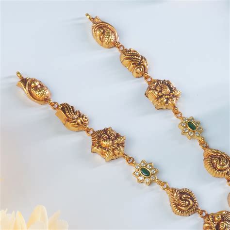 Buy Silver Antique Gold Plated Short Necklace Designs – Siddhi Silver