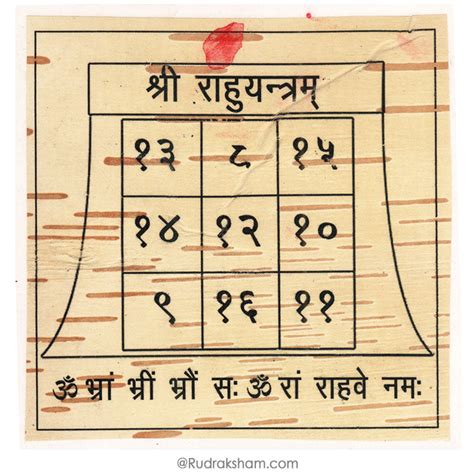 Rahu Yantra Yantra - Framed to Appease the Planet Rahu (Dragon's Head ...