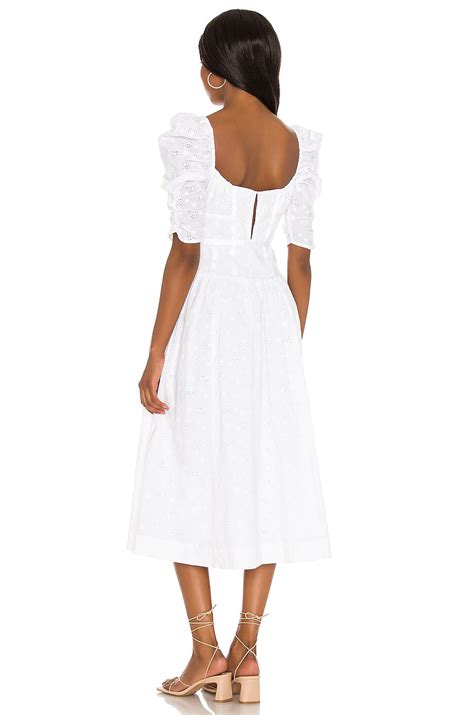For Love & Lemons Jean Midi Dress in White | REVOLVE