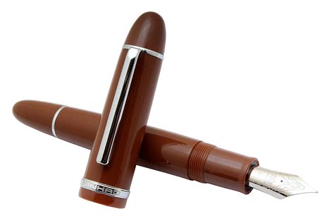Ledos Jinhao X159 Chocolate Brown Color Acrylic Fine Nib Fountain Pen ...