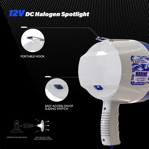 GOODSMANN Marine Spotlight Corded Handheld Corded Spot Lights for Boats ...