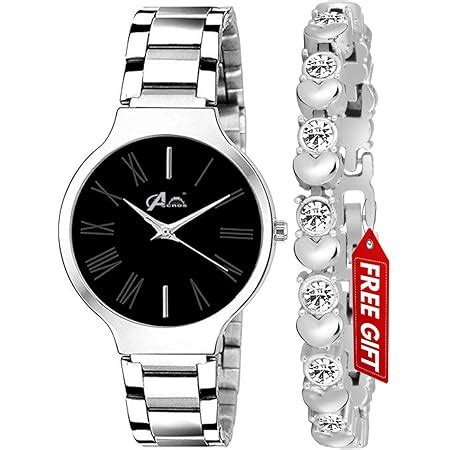 Buy Edinaro Elegant Analogue Round Studded Dial with Stainless Steel ...