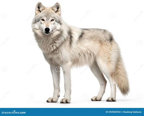The Tundra Wolf Canis Lupus Albus On A White Background Royalty-Free ...