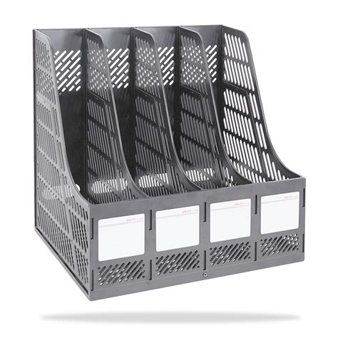 DaKos Multipurpose Plastic 4 Compartments File Rack Paper Holder ...