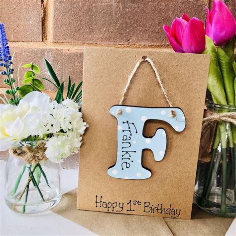 Wooden Keepsake Card Personalised Letter 1st Birthday By Craft Heaven ...