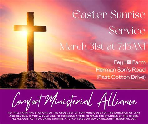 Easter Sunrise Service, Online event, Comfort, Texas, 31 March 2024 ...