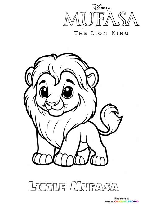 Little Mufasa the lion king - Coloring Pages for kids