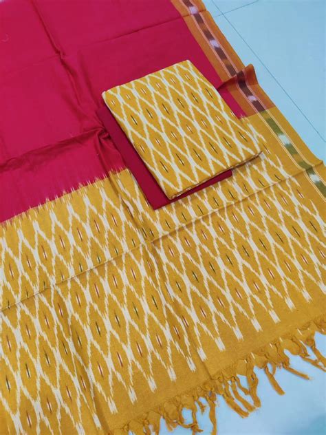 Pochampally Pure Cotton Ikat 3 pc Salwar Suit - Leheriya.com