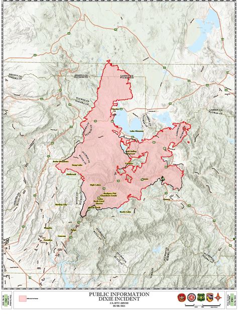 Dixie Fire in Butte and Plumas Counties Public Information Map and ...