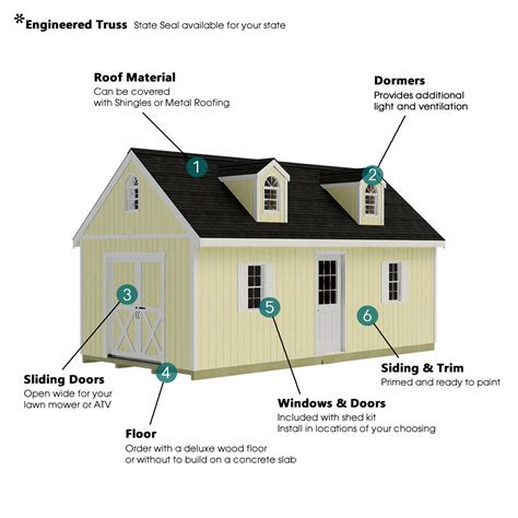 Best Barns Planner's Paradise 12X24 Wood Shed Kit (Slide-Dormer)