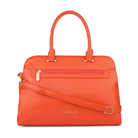 Buy Caprese Kiara Large Orange Satchel Bag @ 989 | Caprese Bags