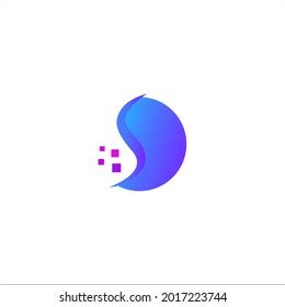 Semicircle Logo Blue Purple Color Combination Stock Illustration ...