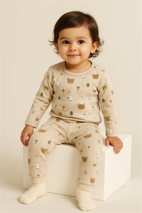 Premium Full sleeves Tshirt with Pant (Beige Animals) – sanright