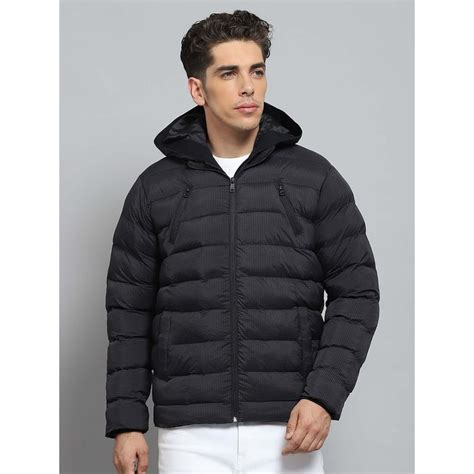 Buy Monte Carlo Mens Solid Black Hooded Neck Full Sleeve Jacket Online