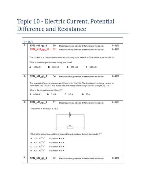 Current Potential Difference and Resistance 的图像结果