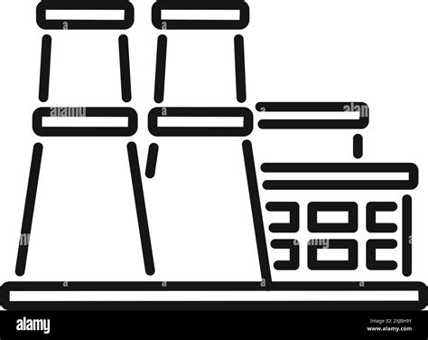 Line drawing of a nuclear power plant generating electricity from ...