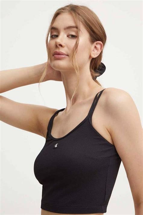 Calvin Klein top kąpielowy kolor czarny KW0KW02653 | Answear.com