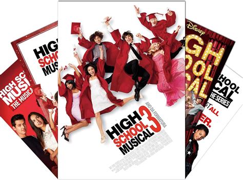 Amazon.com: High School Musical Poster 5 Pieces Classic Cool Movie ...