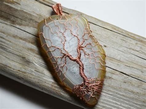 Agate Tree of Life Pendant Necklace