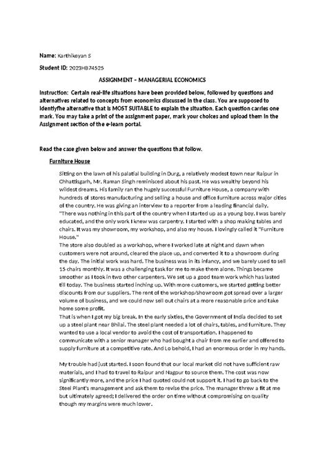 Final Answers -Assignment ME - Name: Karthikeyan S Student ID: 2023HB ...