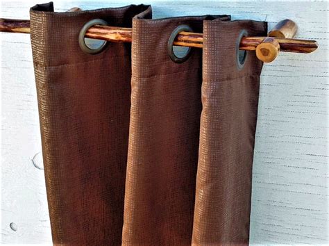 Rustic Wood Curtain Rod With Curtain Rod Brackets, Farmhouse Decor, 55 ...