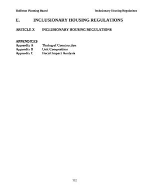 INCLUSIONARY HOUSING REGULATIONS Doc Template | pdfFiller