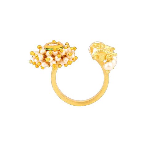 Veerangana Embellished Two Fingers Ring – VOYLLA