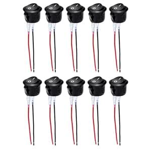 ATORSE 10 Pieces 12V On Off Toggle Switch with Pre Soldered Wires for ...