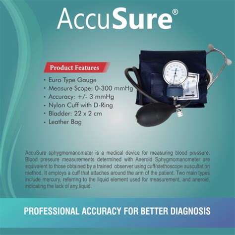 AccuSure Aneroid Sphygmomanometer With Stethoscope Bp Monitor ...