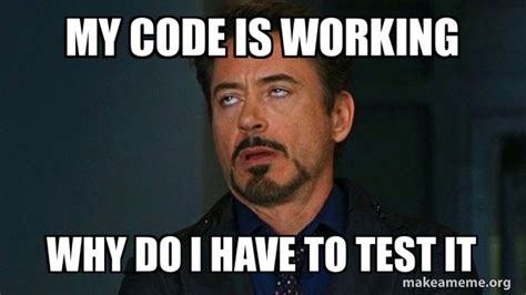 Image result for Testing My Code Meme