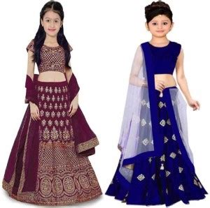 PMBROTHER Girls Lehenga Choli Ethnic Wear Embroidered Lehenga, Choli ...