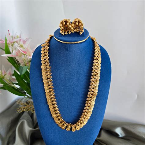 Coin long set / Kaashu Mala with Jhumka – Dhruvani Ventures LLP