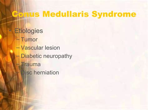 Conus medullaris and cauda equina syndromes | PPT
