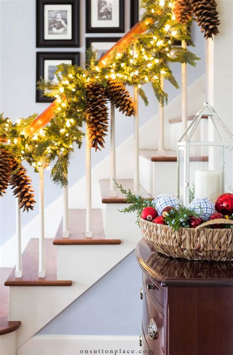 Stair Rail Garland Decorations 22 Christmas Stairway Decor Ideas For A