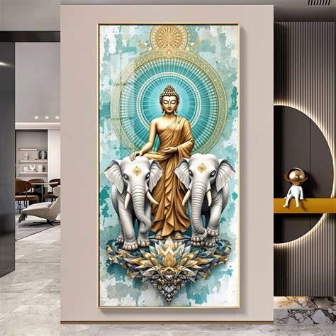 Buy Elephants Mural Premium Acrylic Vertical Wall Art Online @ Low ...