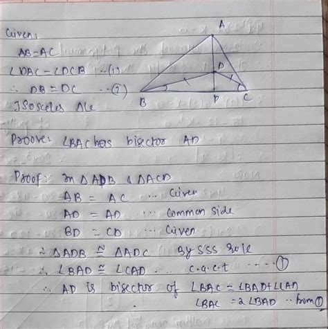 AD is an altitude of an isosceles triangle ABC in which AB = AC. Show ...